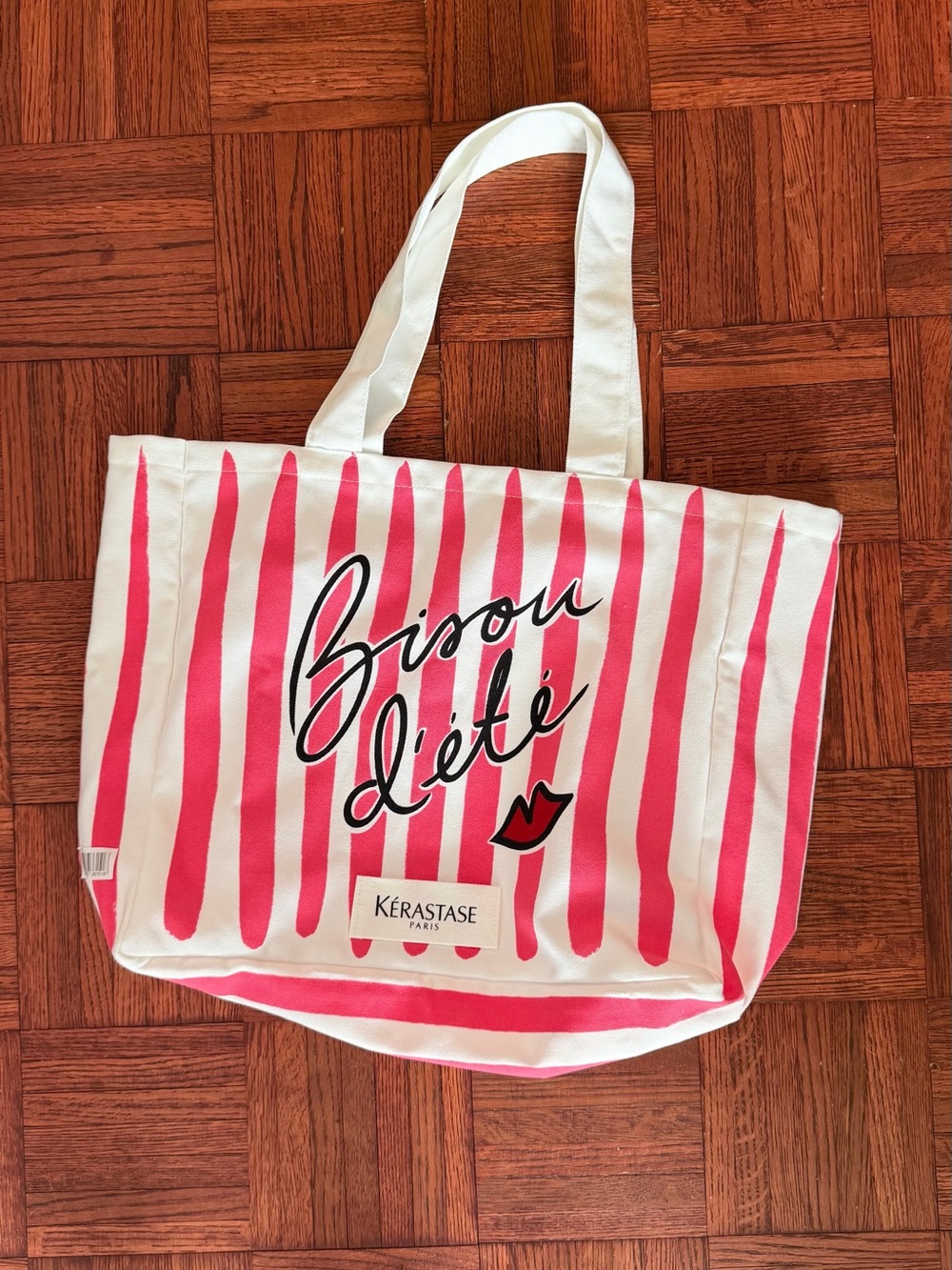 NWOT Pink Stripe Tote Bag